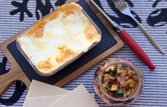 Lasaña exprés de espinacas y calabacín