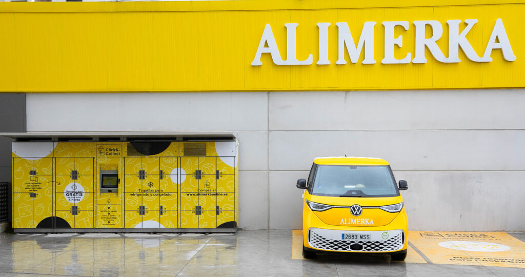 Fotografía click and collect y furgoneta sostenible